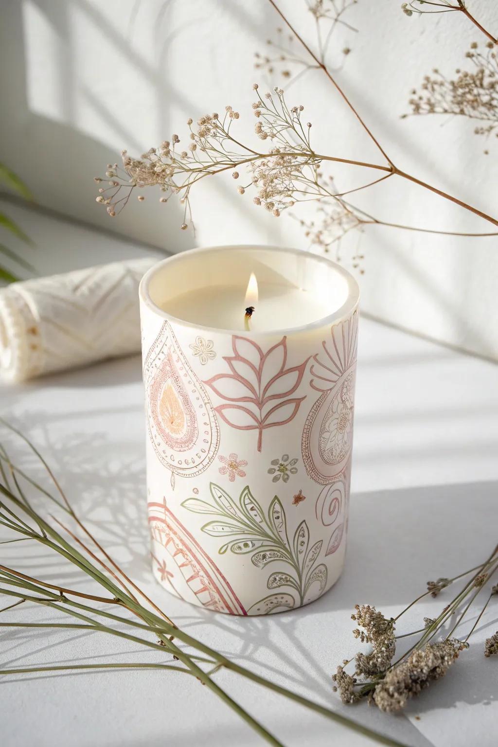 Transform your space with a touch of artistry â paint your own story on a candle.