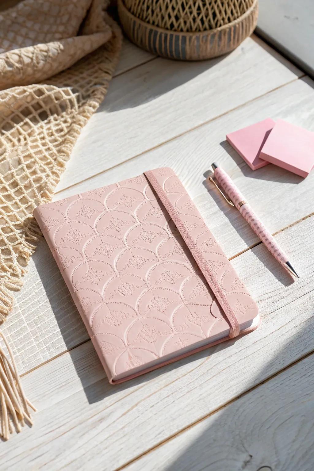 Inspiration on the go with a touch of pink elegance.