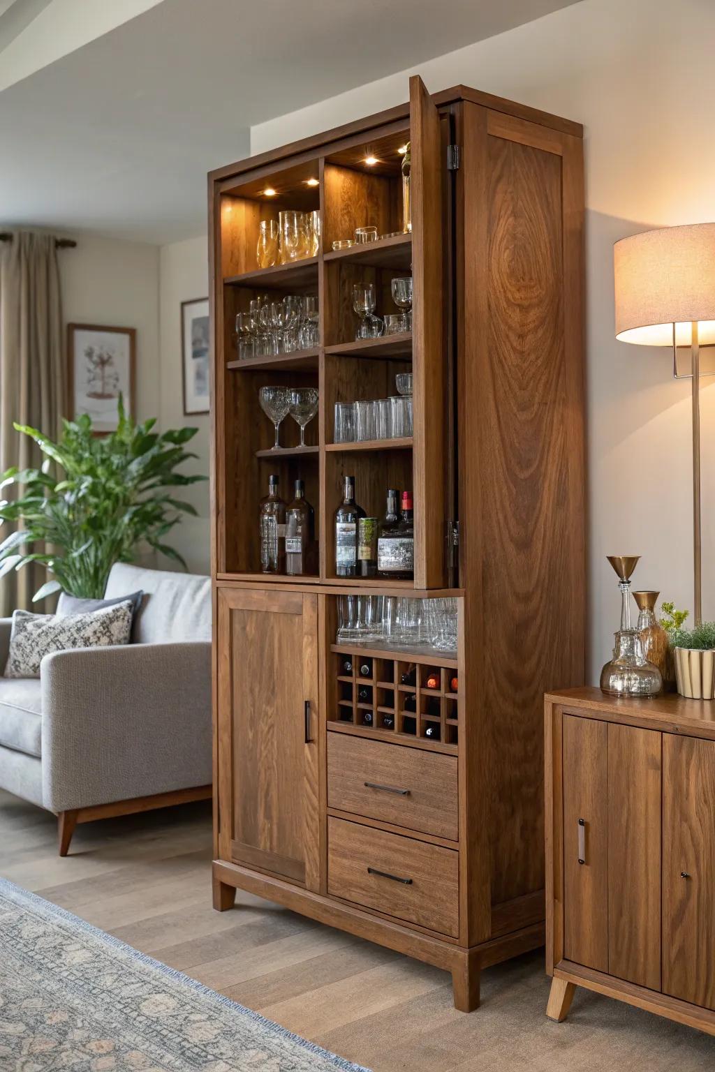 Wood finishes bring warmth and character to your drinks cabinet.
