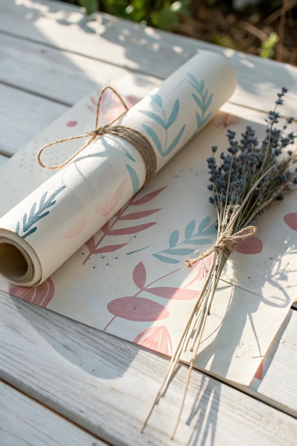 Elevate your gift-giving with personalized painted wrapping paper, where simplicity meets creativity.