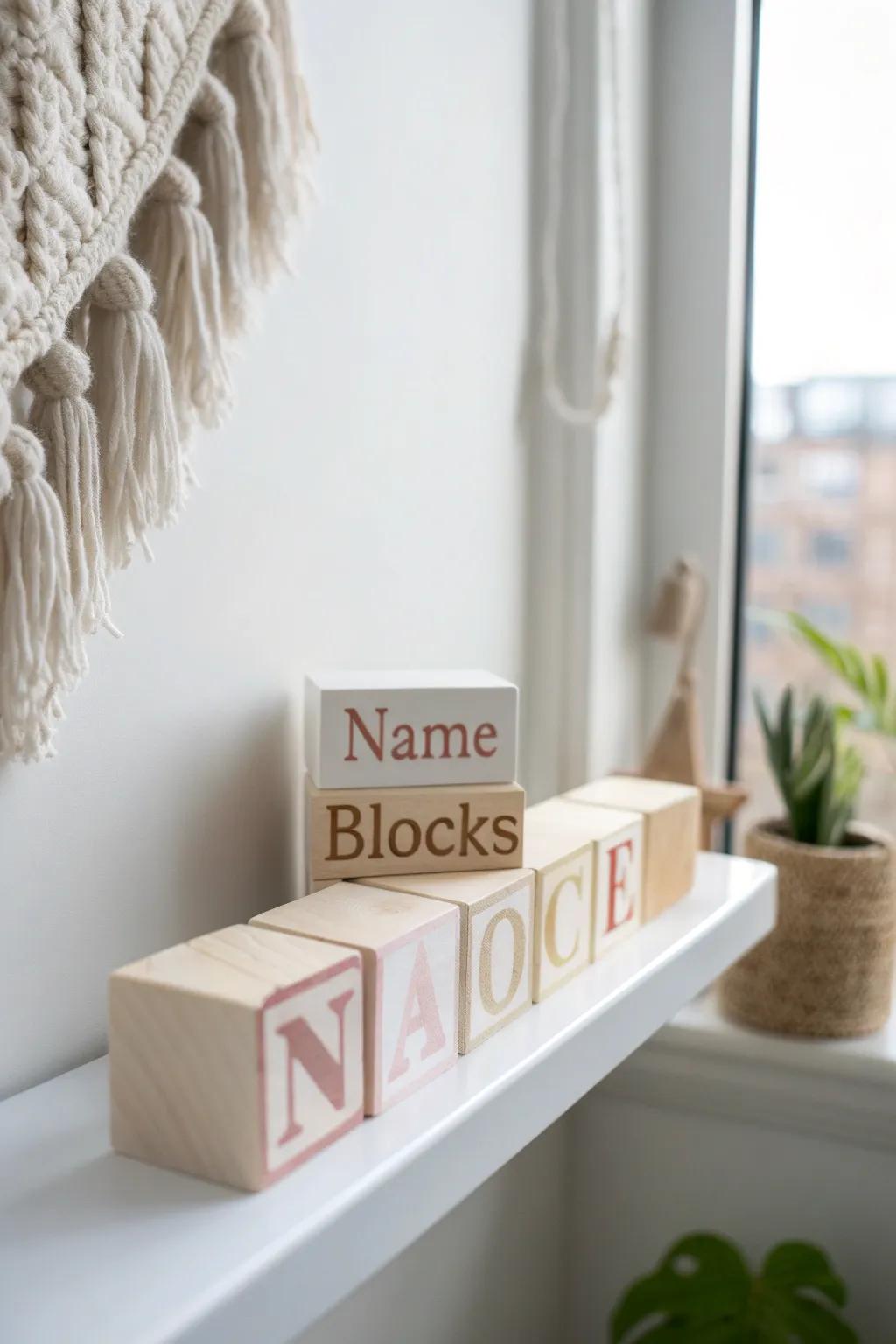 Add a personal touch to your space with these stunning handcrafted name blocks. Perfect for gifting or home decor!
