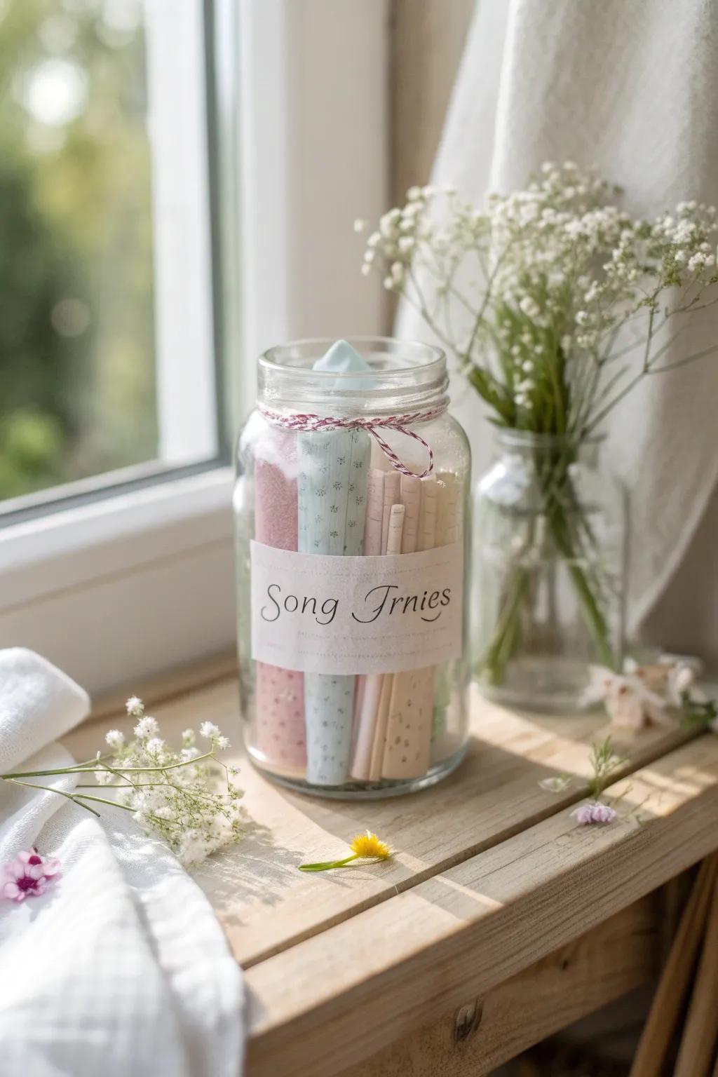 Capture the essence of your favorite songs in a happy jar, a treasure trove of lyrical inspiration.
