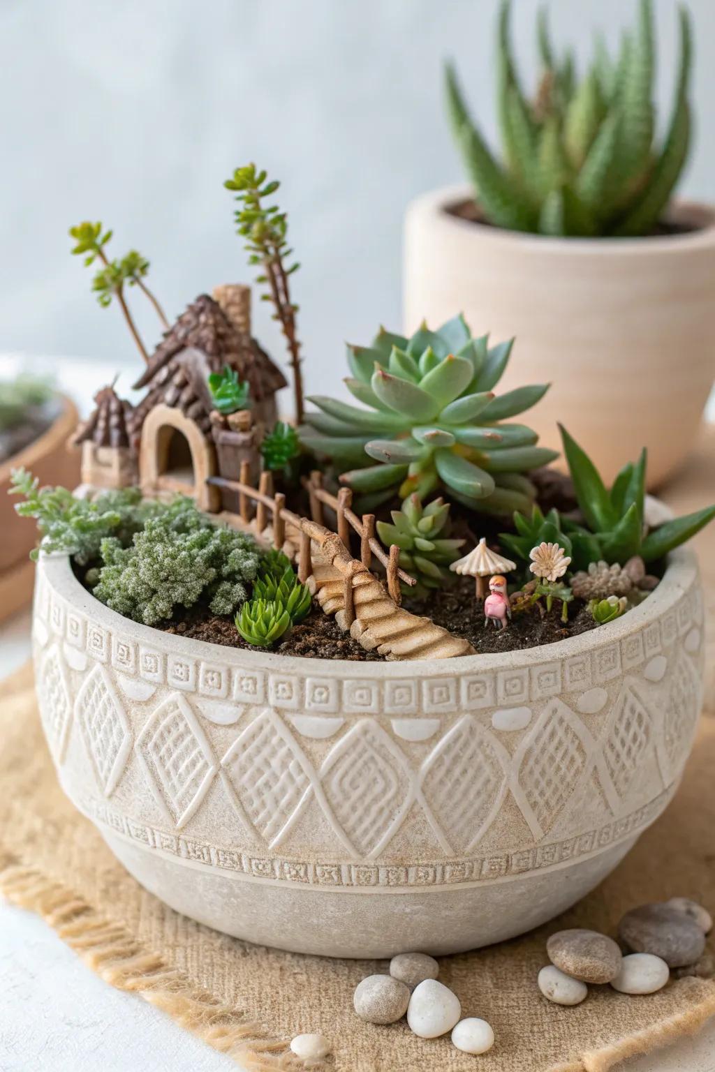 Step into a magical world with this enchanting clay pot fairy garden. ð¿â¨