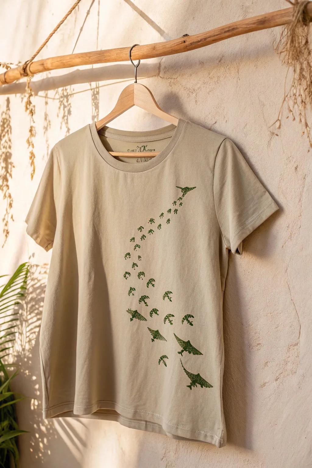 Step back in time with this playful and stylish dinosaur footprint shirt â a perfect blend of minimalist and boho charm for little adventurers!