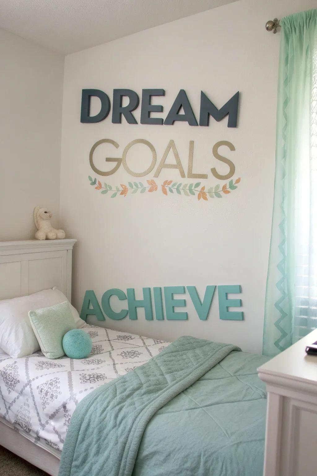 Stay inspired with a dream-themed word cloud.