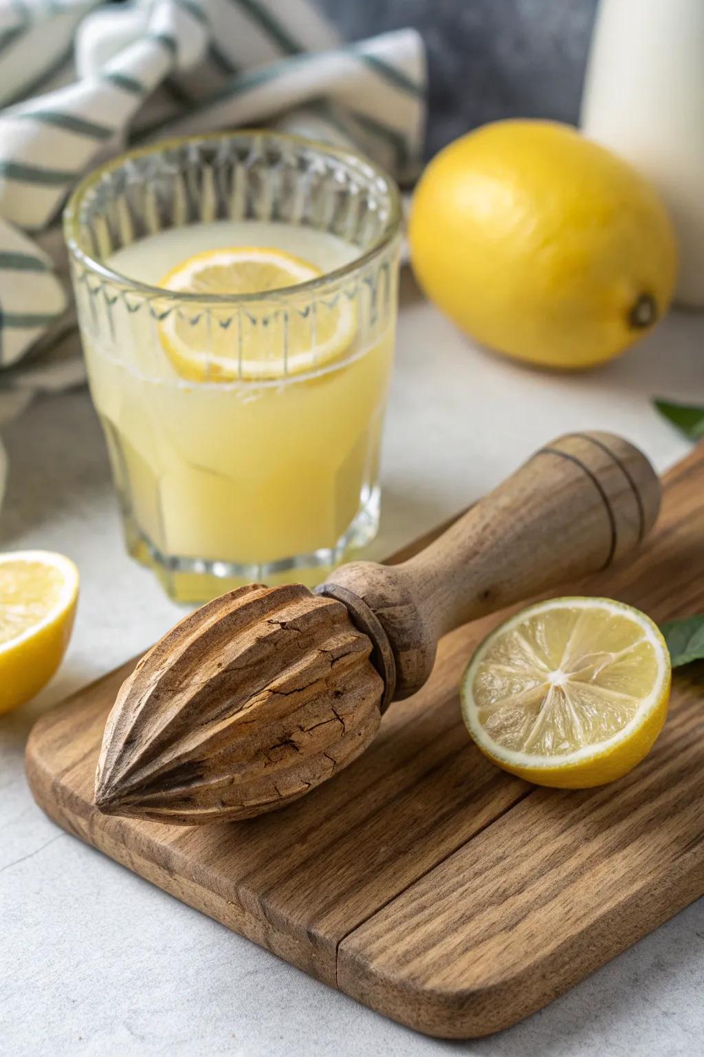 A handy lemon reamer for effortless juicing.