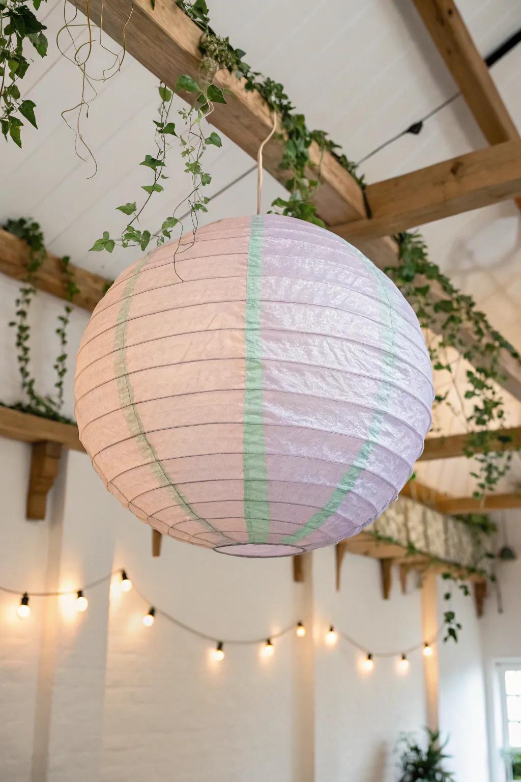 Elevate your wedding decor with the enchanting glow of a paper lantern.