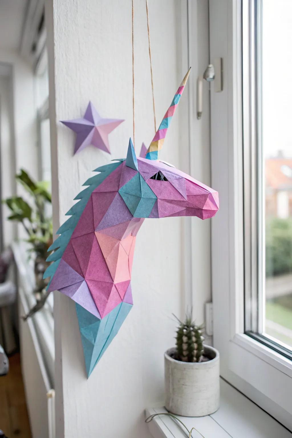 Bring magic to your space with these enchanting paper unicorns, where fantasy meets craftsmanship.