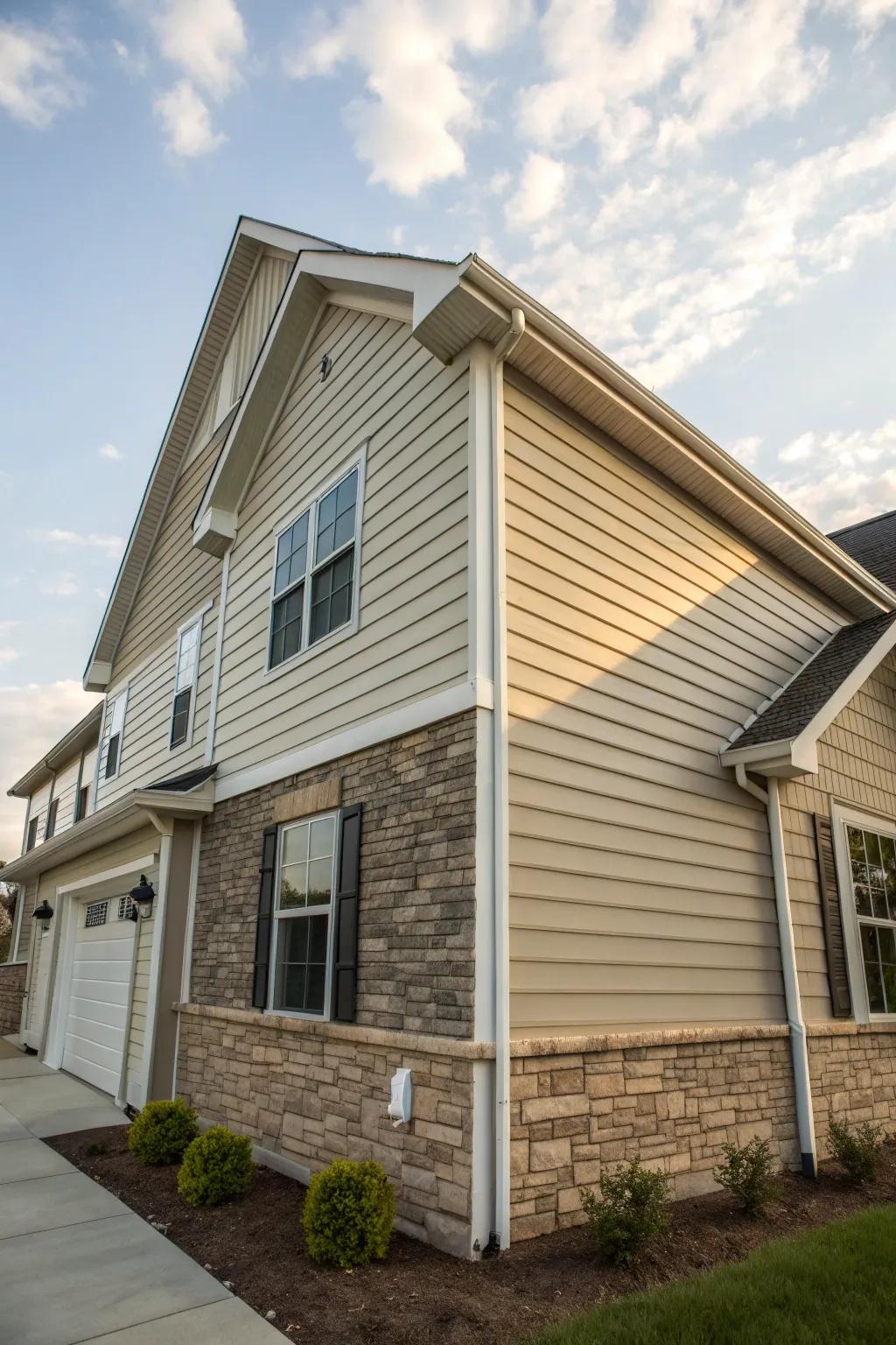 A home with a dynamic look through textural changes.