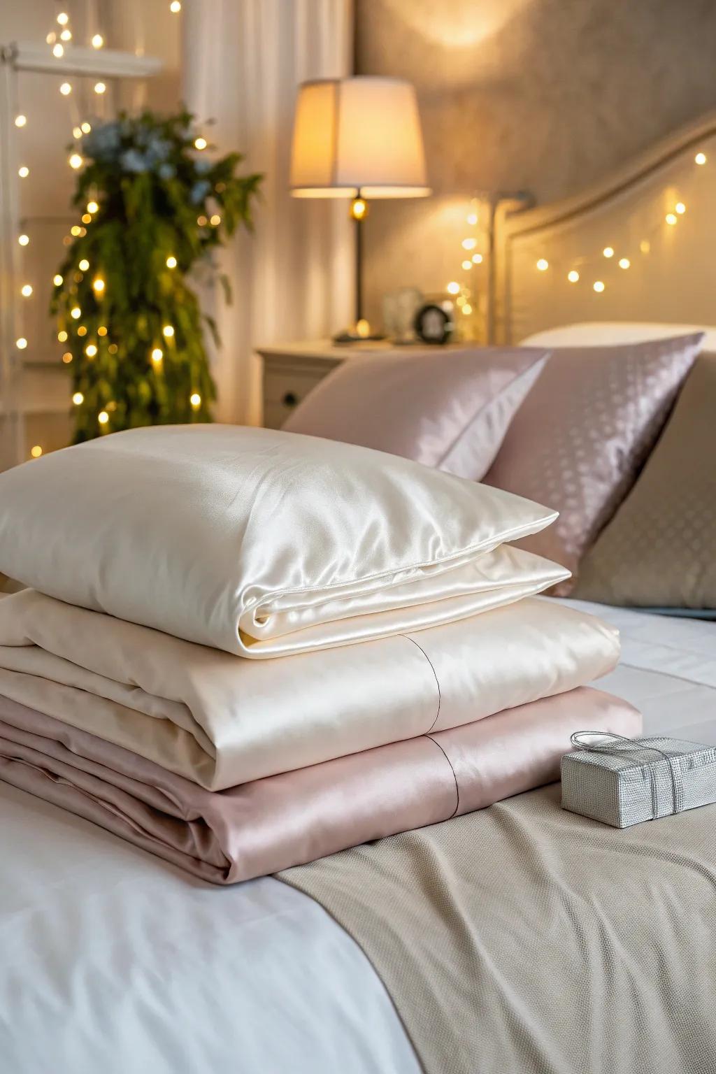 Silk bedding for ultimate luxury.