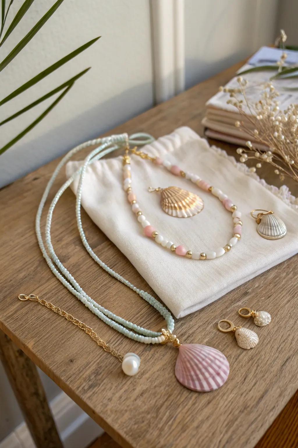 Craft your own sea-inspired elegance with this DIY seashell necklace kit. Perfect for creating memorable keepsakes!