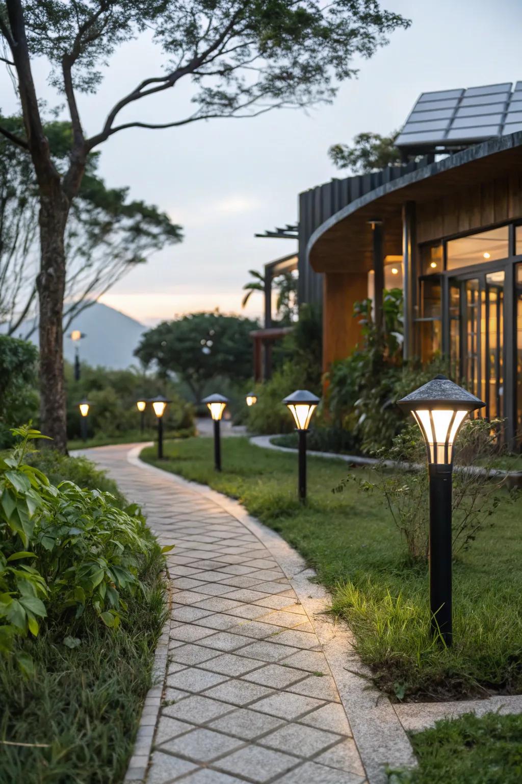 Solar-powered lights offering an eco-friendly and cost-effective solution.