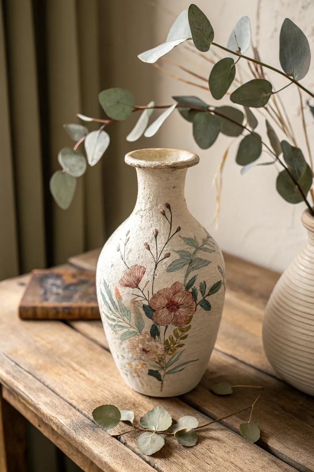 Discover the beauty of texture with palette knife art on everyday objects.