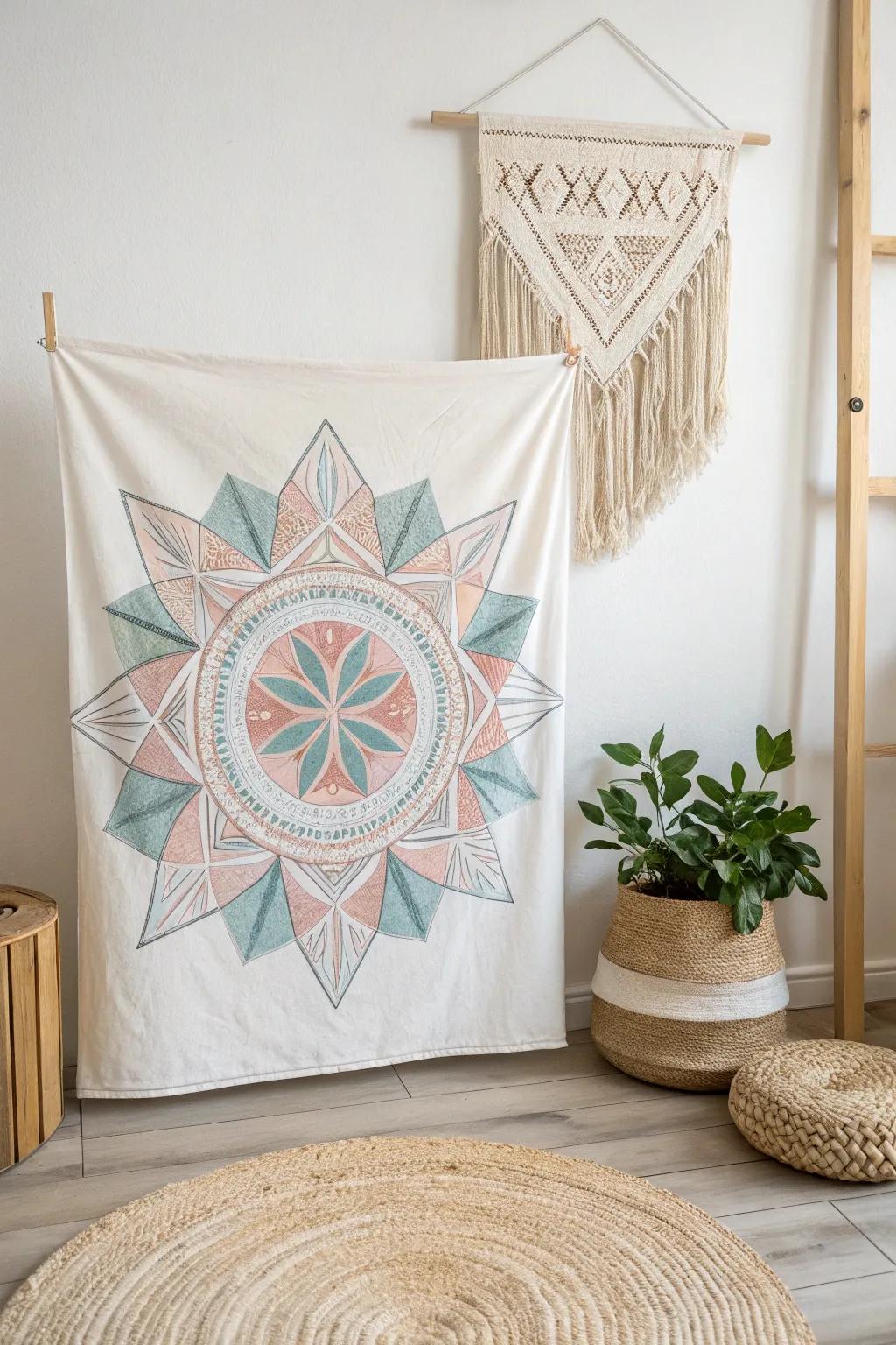 Discover the elegance of simplicity with soft pastel geometric patterns.