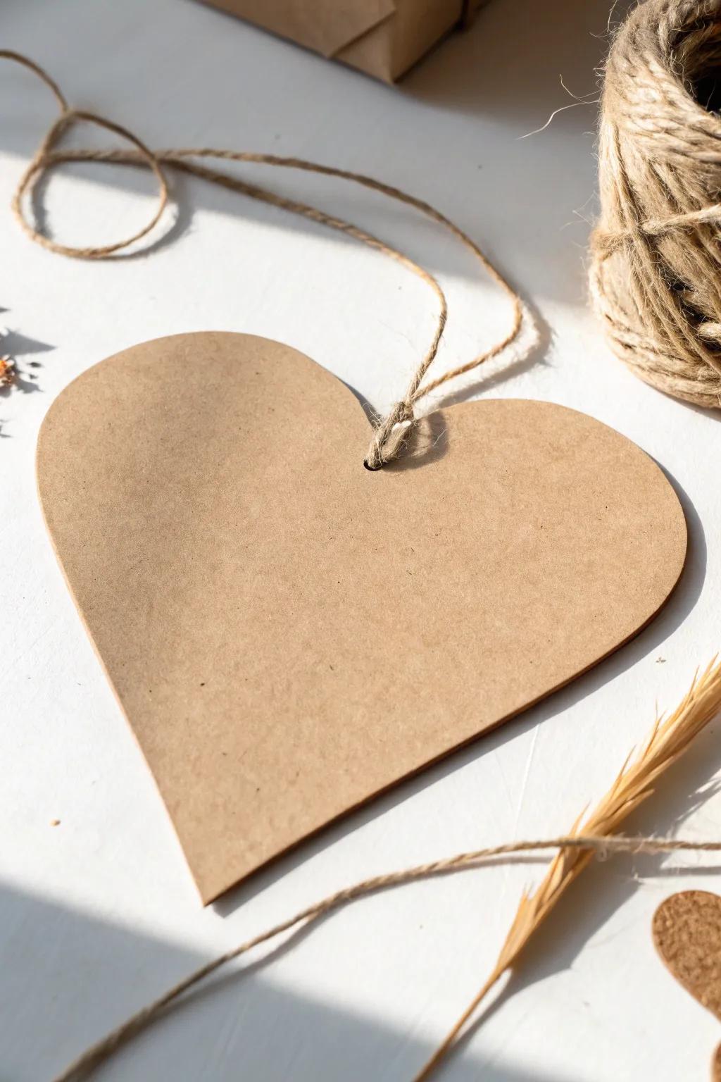 Embrace the charm of simplicity with a handcrafted kraft paper heart.