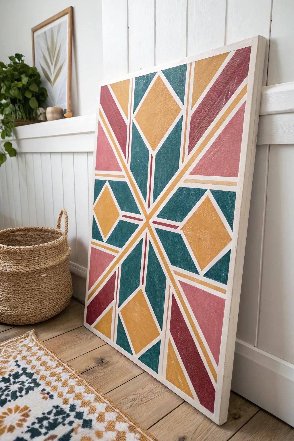 Transform your space with the artistry of geometric patterns, where bold colors meet minimalist elegance.