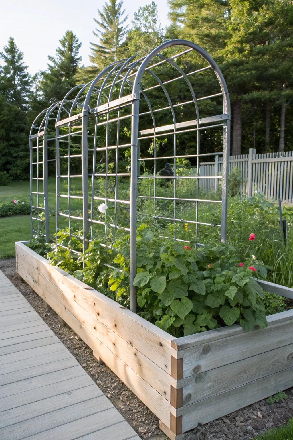 Elevate your garden with the strength and style of a cattle panel trellis.