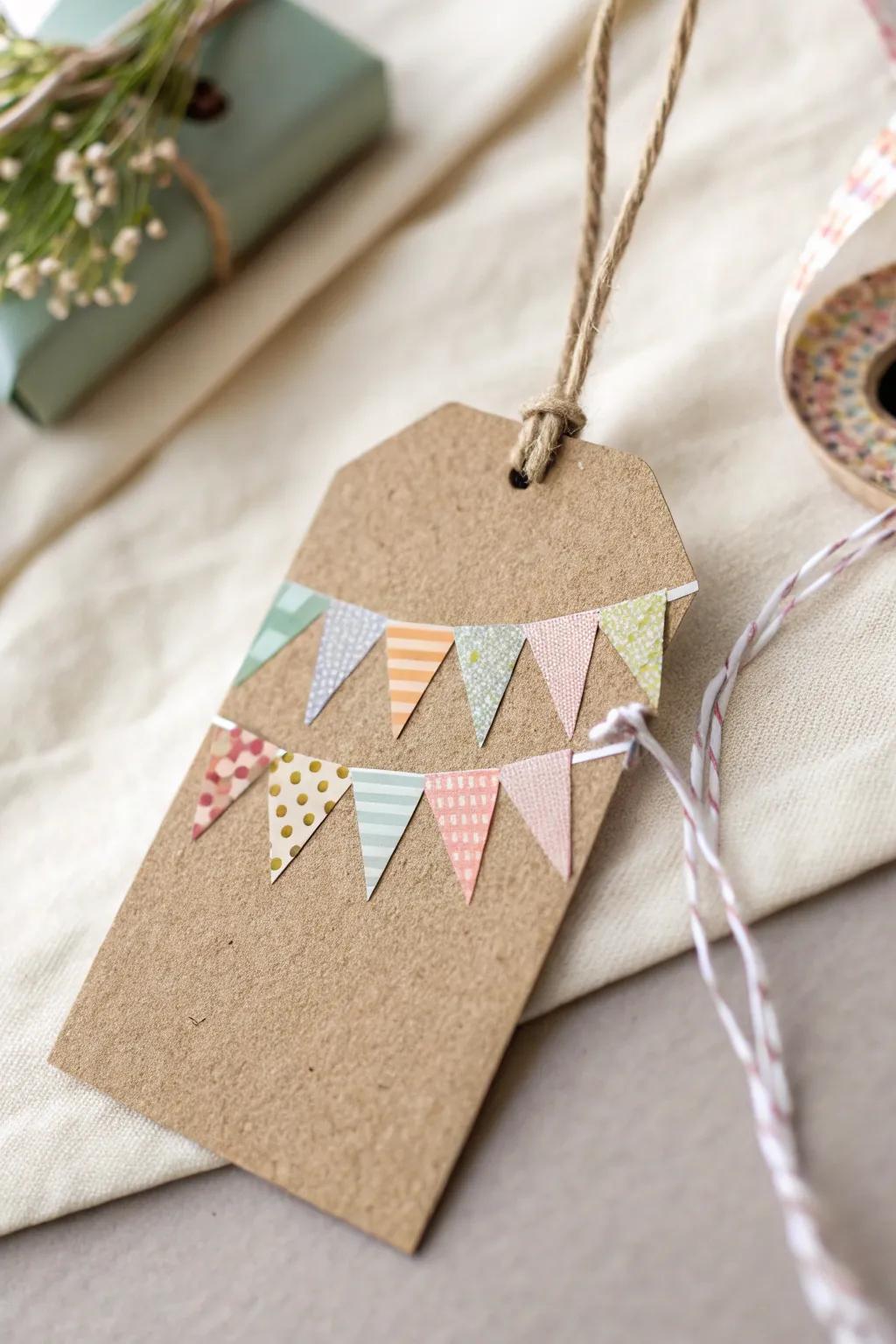Elevate your gift wrapping with charming DIY mini banner tags, where simplicity meets creativity.