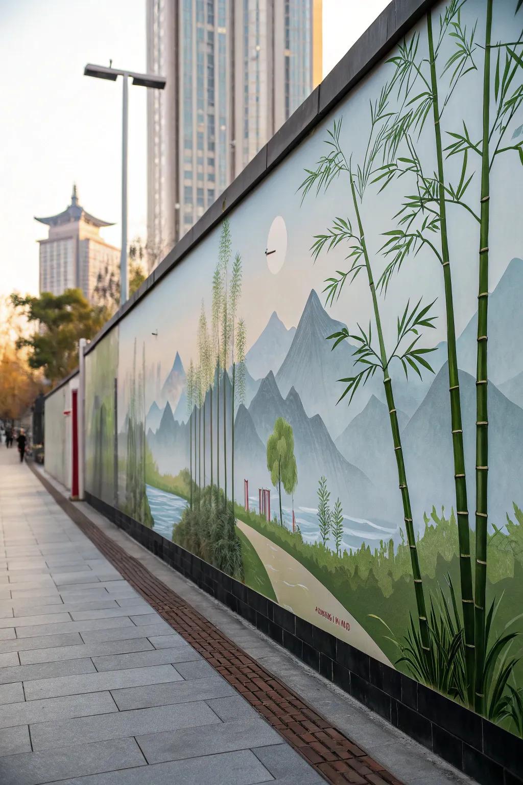Zen murals offer a peaceful retreat.