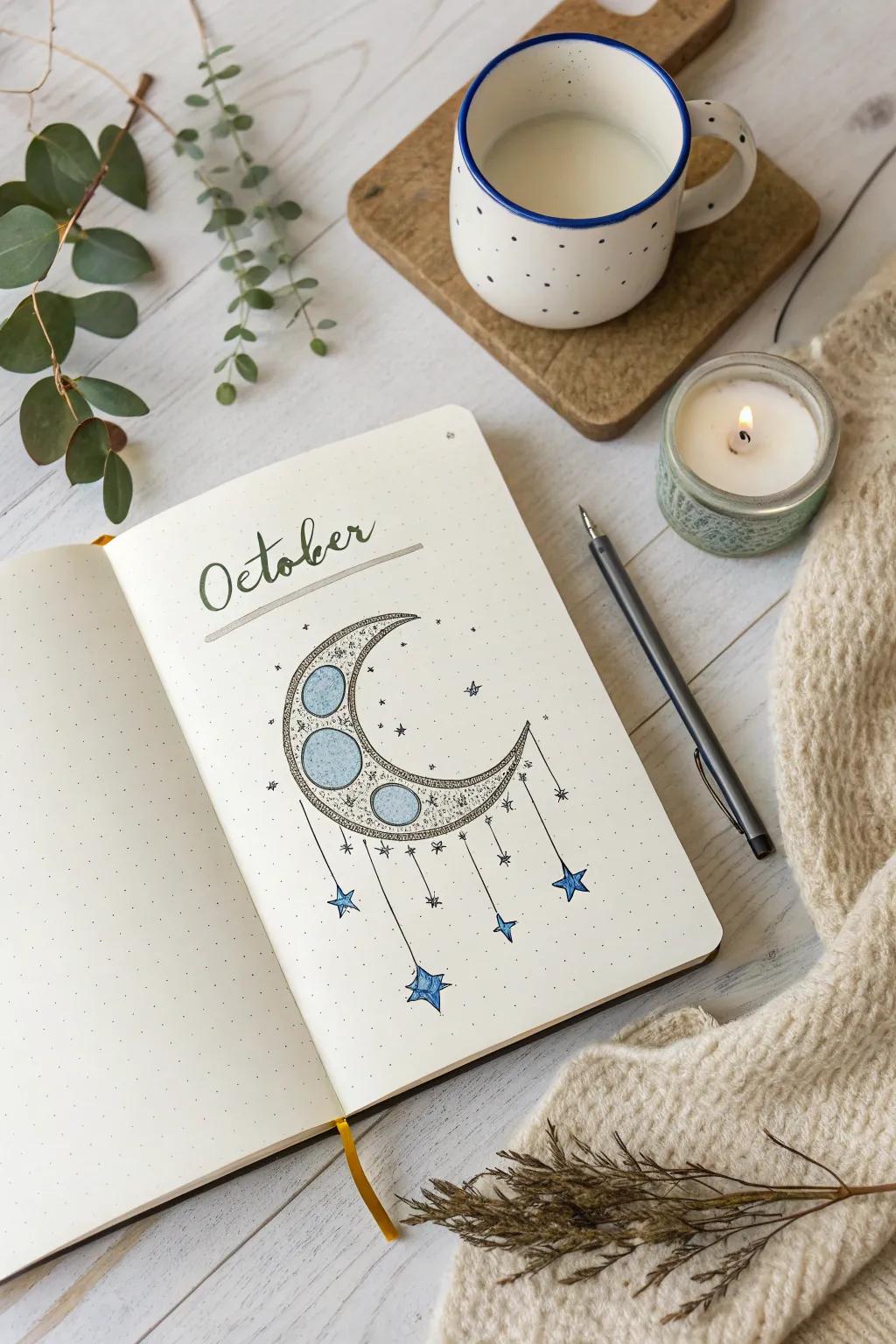 Embrace the mystical allure of October nights with enchanting bullet journal designs. ðâ¨