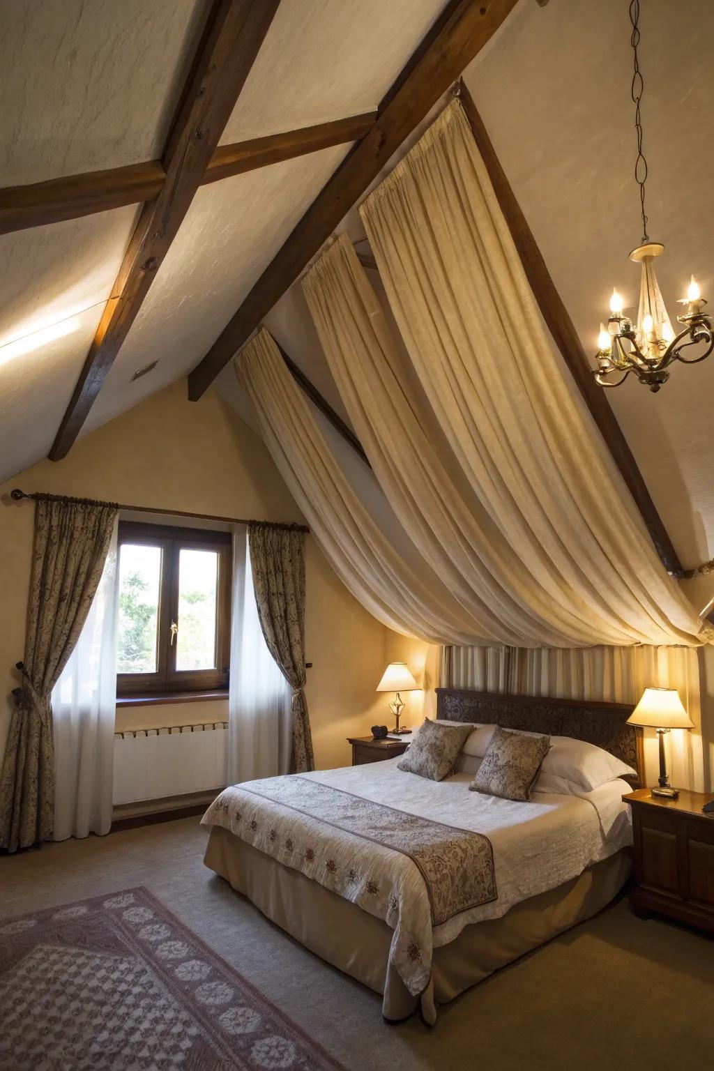 Soften angles with elegant drapery.