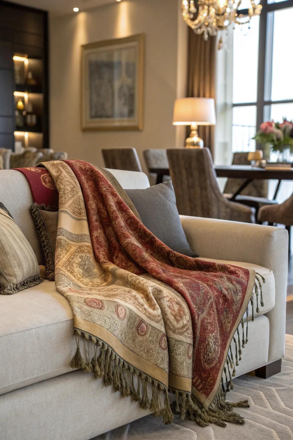 A cozy throw blanket adds warmth and style.