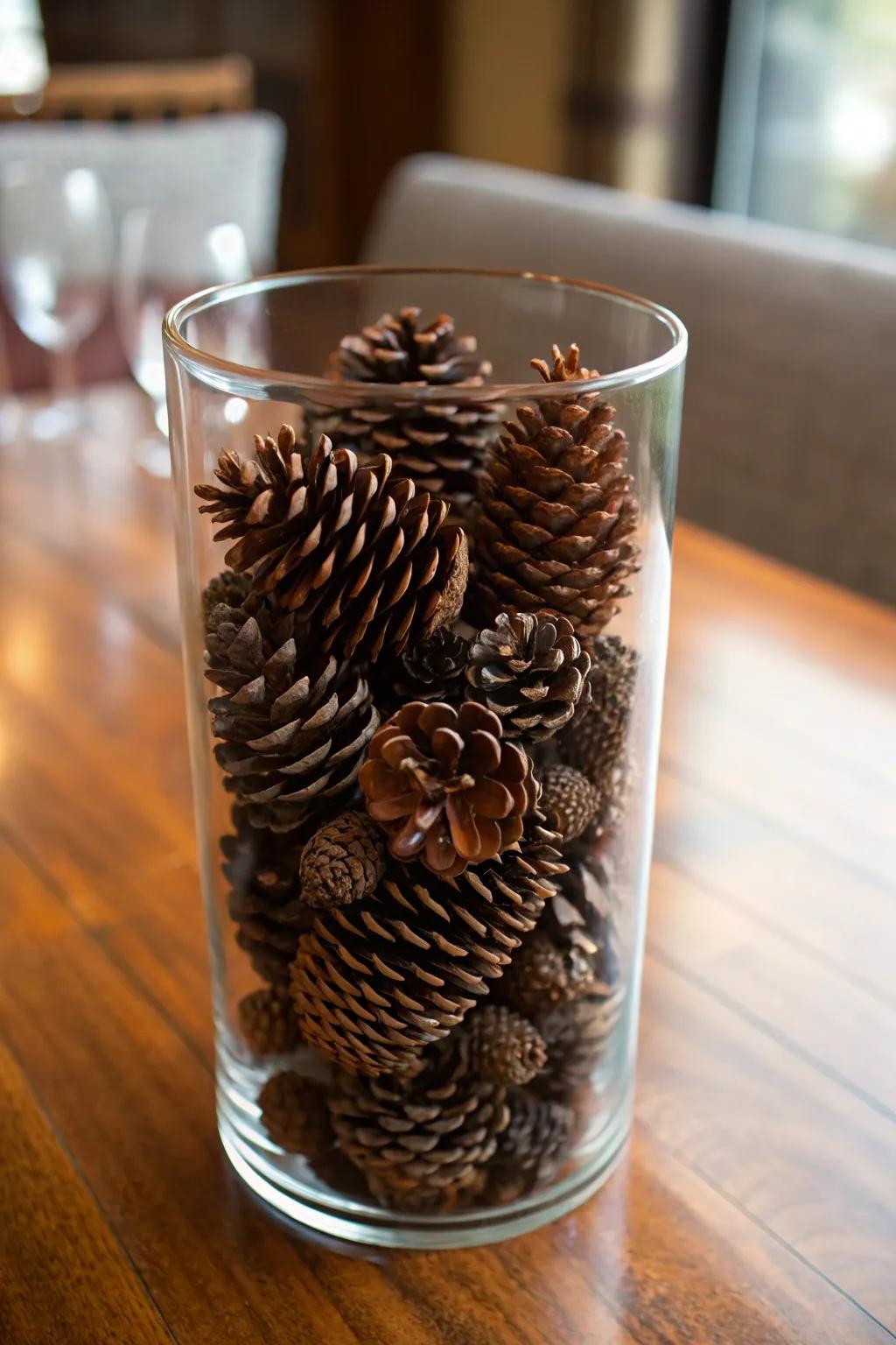 Pinecones for a touch of rustic elegance.