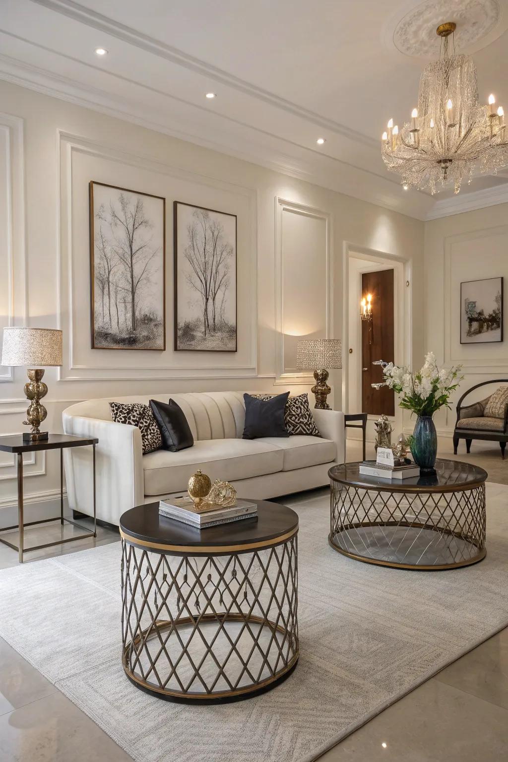 Small side tables offer a flexible and chic coffee table alternative.