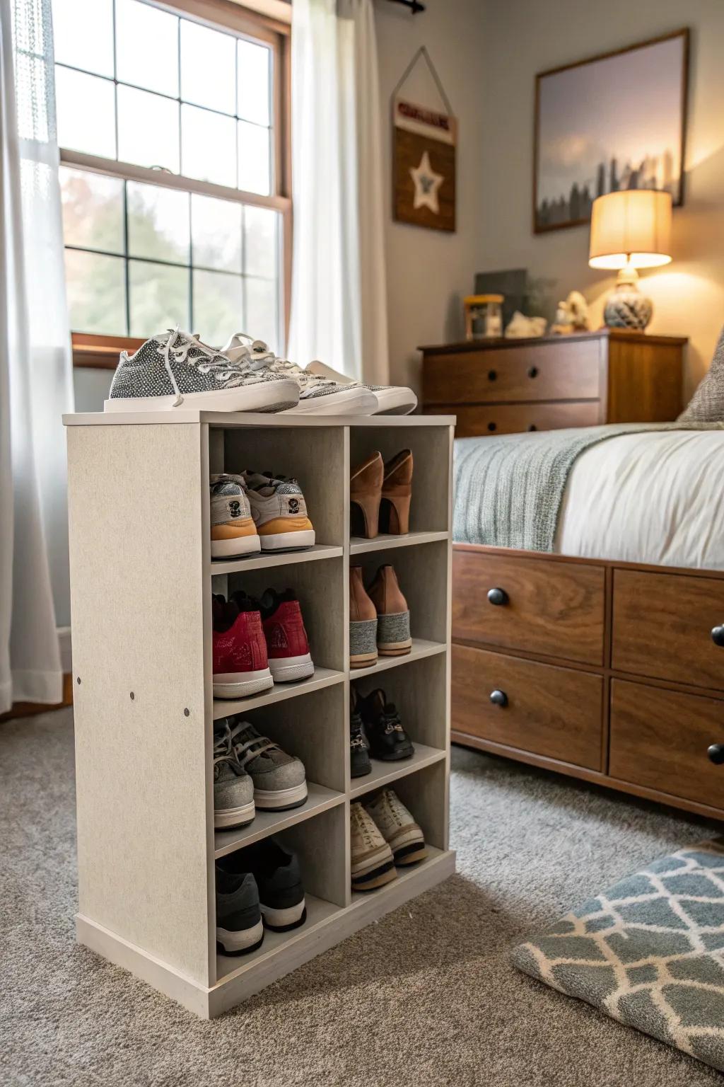A chic way to organize and display your favorite shoes.