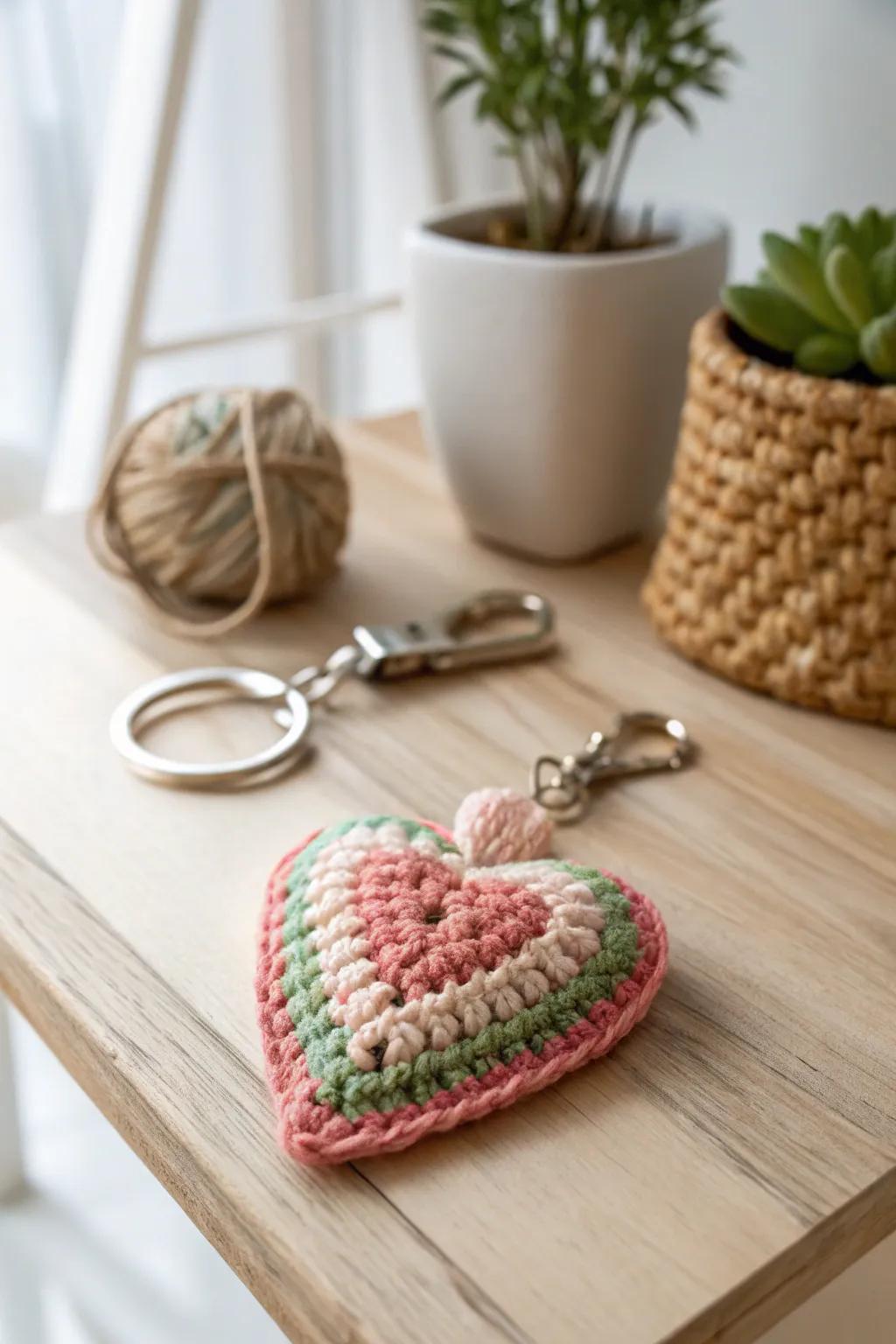 Transform leftover yarn into charming, eco-friendly keychains that celebrate sustainable craftsmanship.