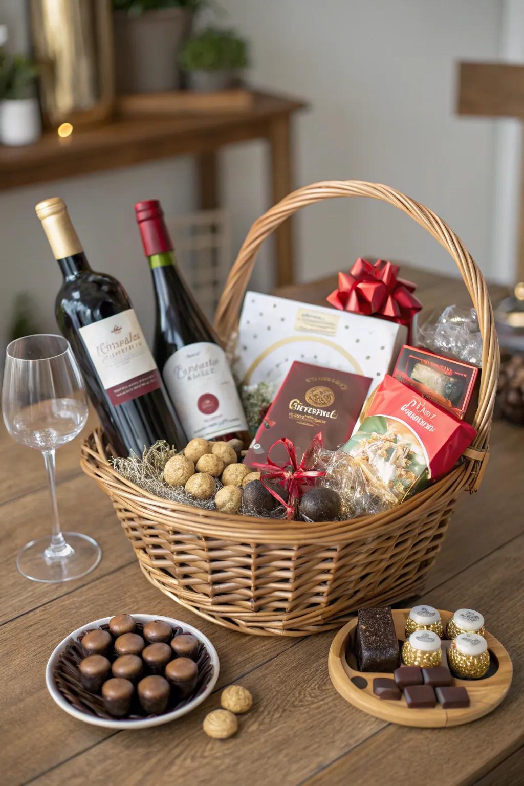 Gourmet baskets are a delicious gift for any foodie this Christmas.
