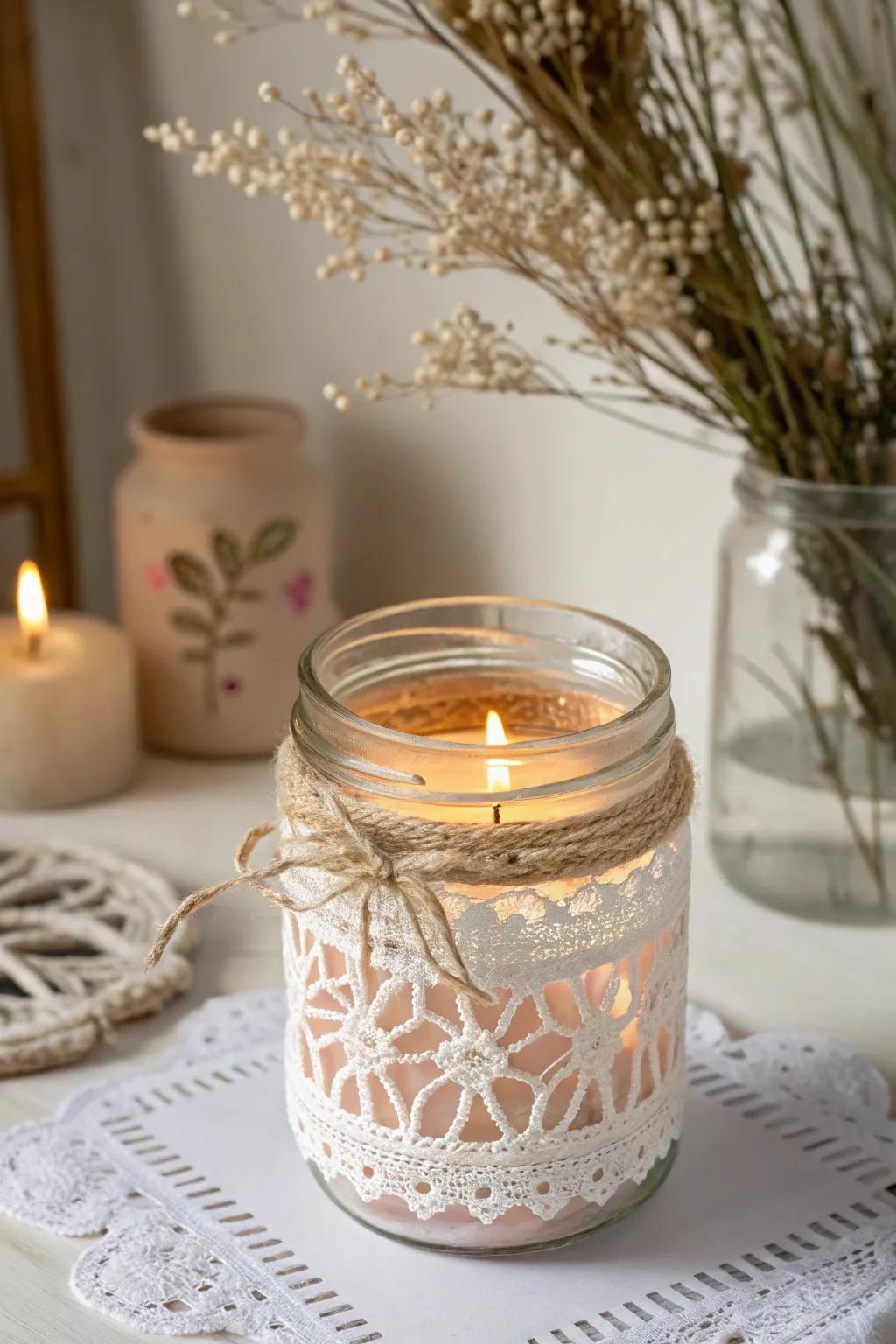 Add a touch of elegance to your wedding decor with DIY candle holders that blend simplicity and natural beauty.
