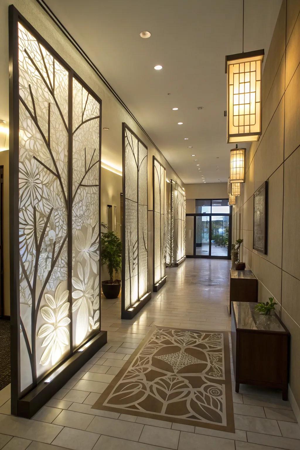 Make a statement with backlit plexiglass art.