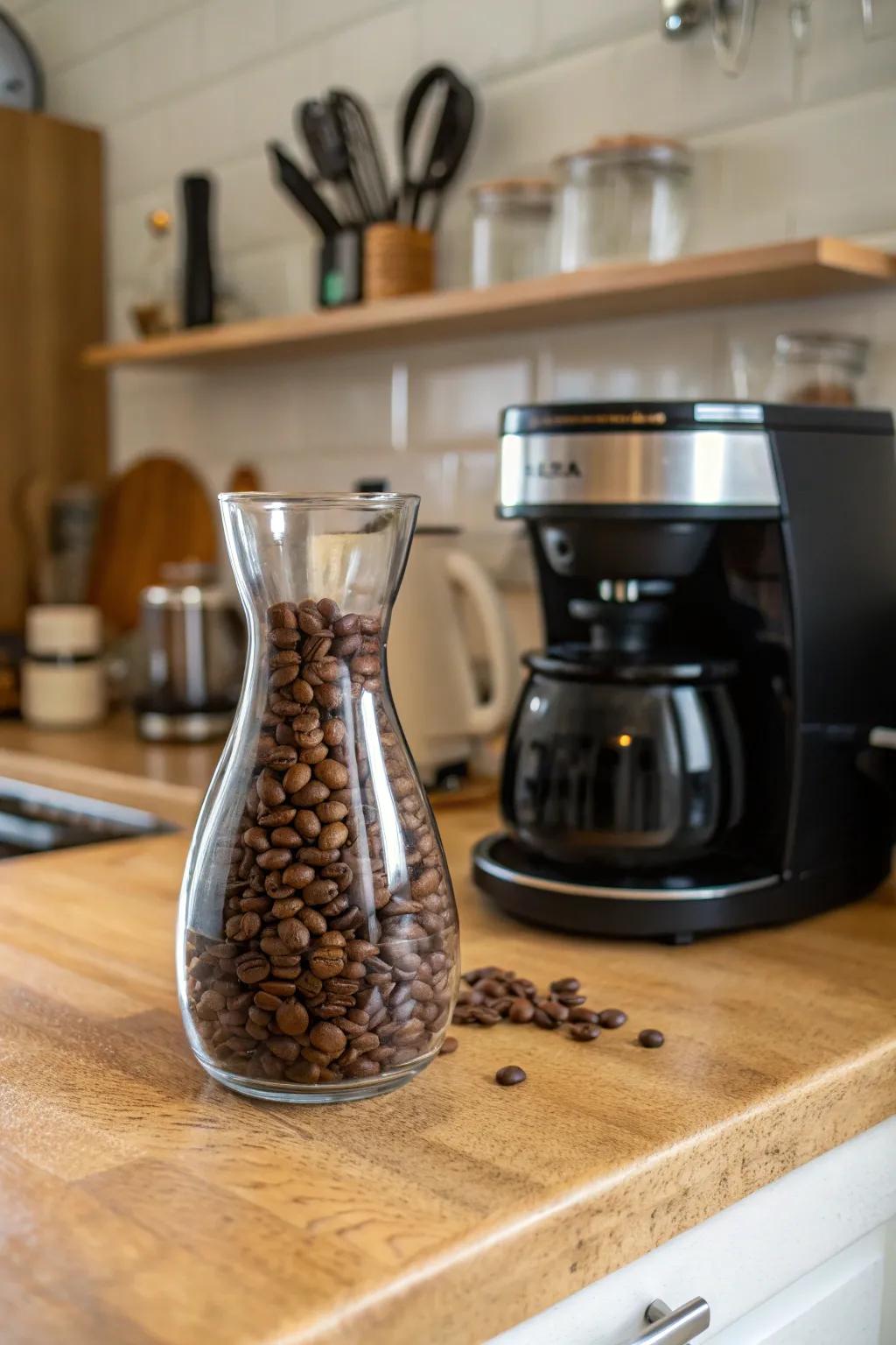 Coffee beans bring chic aroma and style.