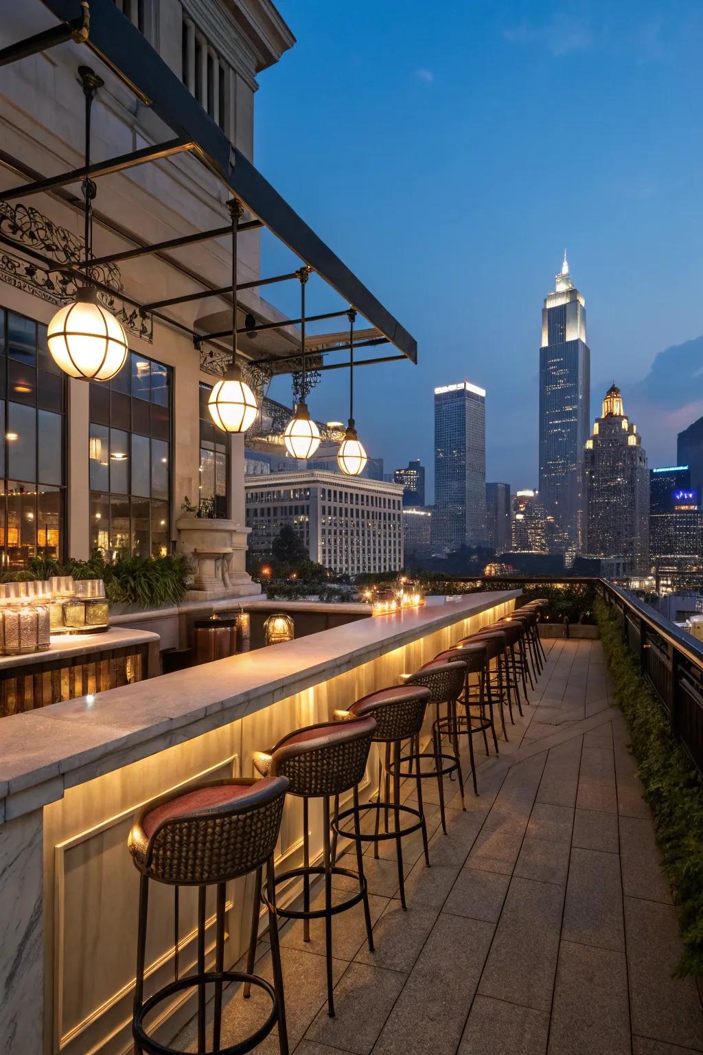 Enjoy urban views from your perfectly positioned bar.
