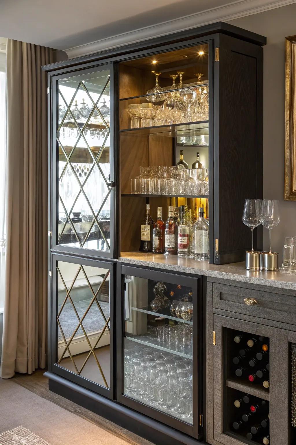 Mirrors and panels can create the illusion of space and enhance decor.