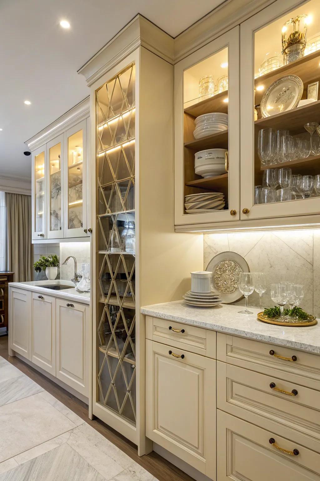 Open shelving blends function with aesthetics.