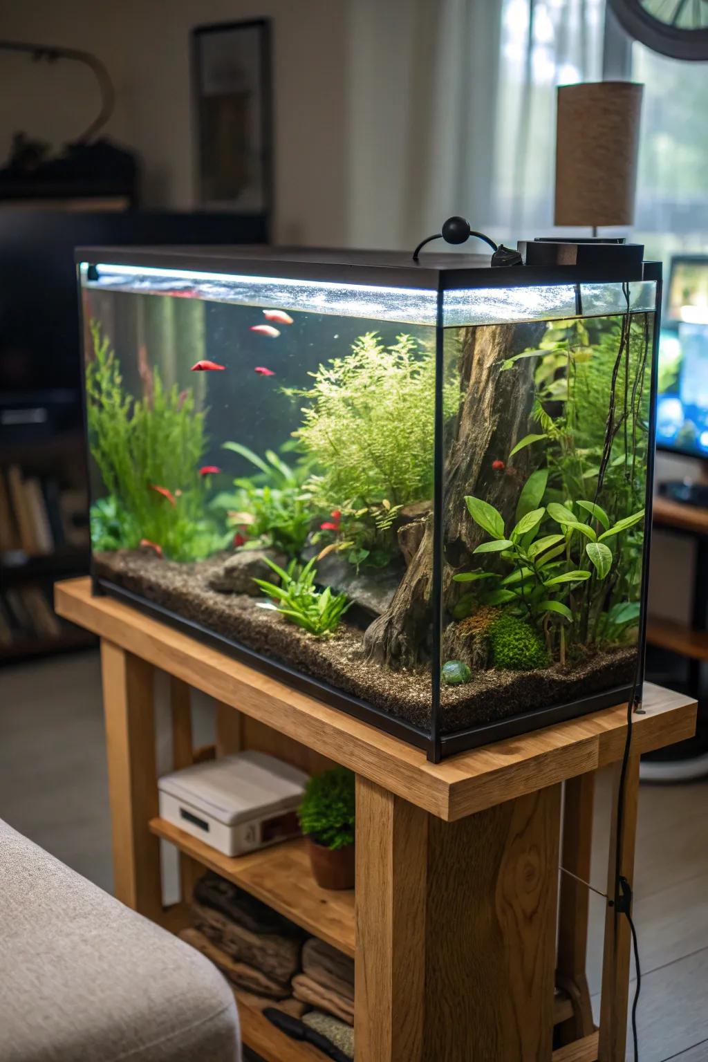 Easy-care elements create a stunning, low-maintenance setup.