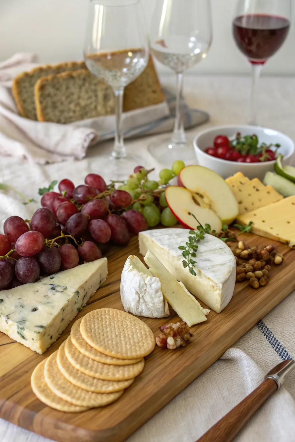 A sophisticated cheese board for entertaining.