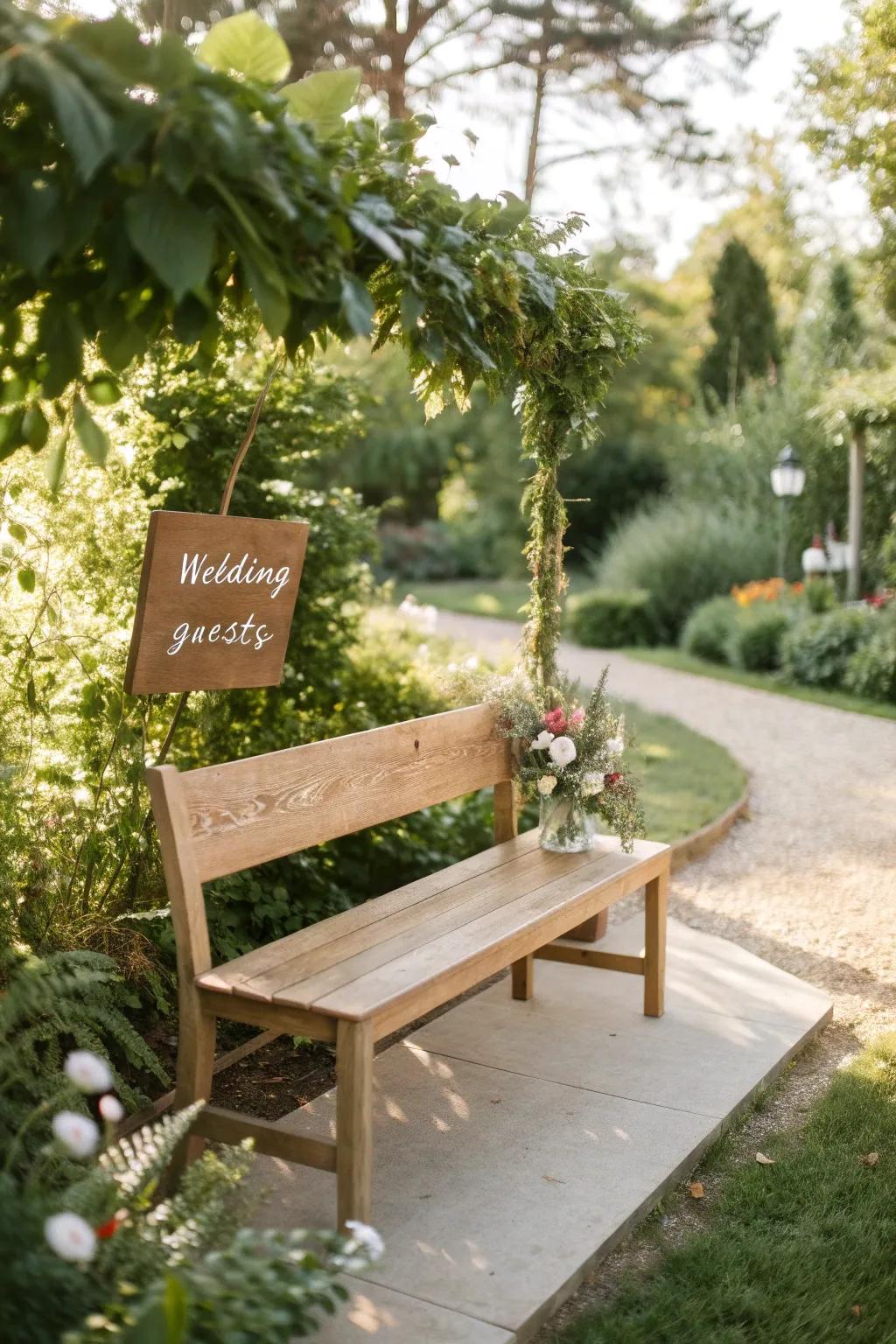Transform memories into art with a signature-worthy bench for your special day.