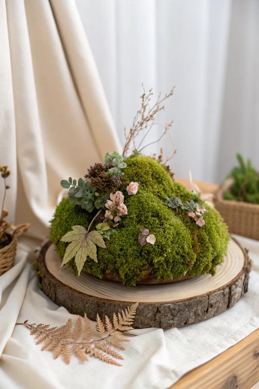 Embrace natural beauty with this exquisite botanical moss art, perfect for adding a fresh touch to any space.