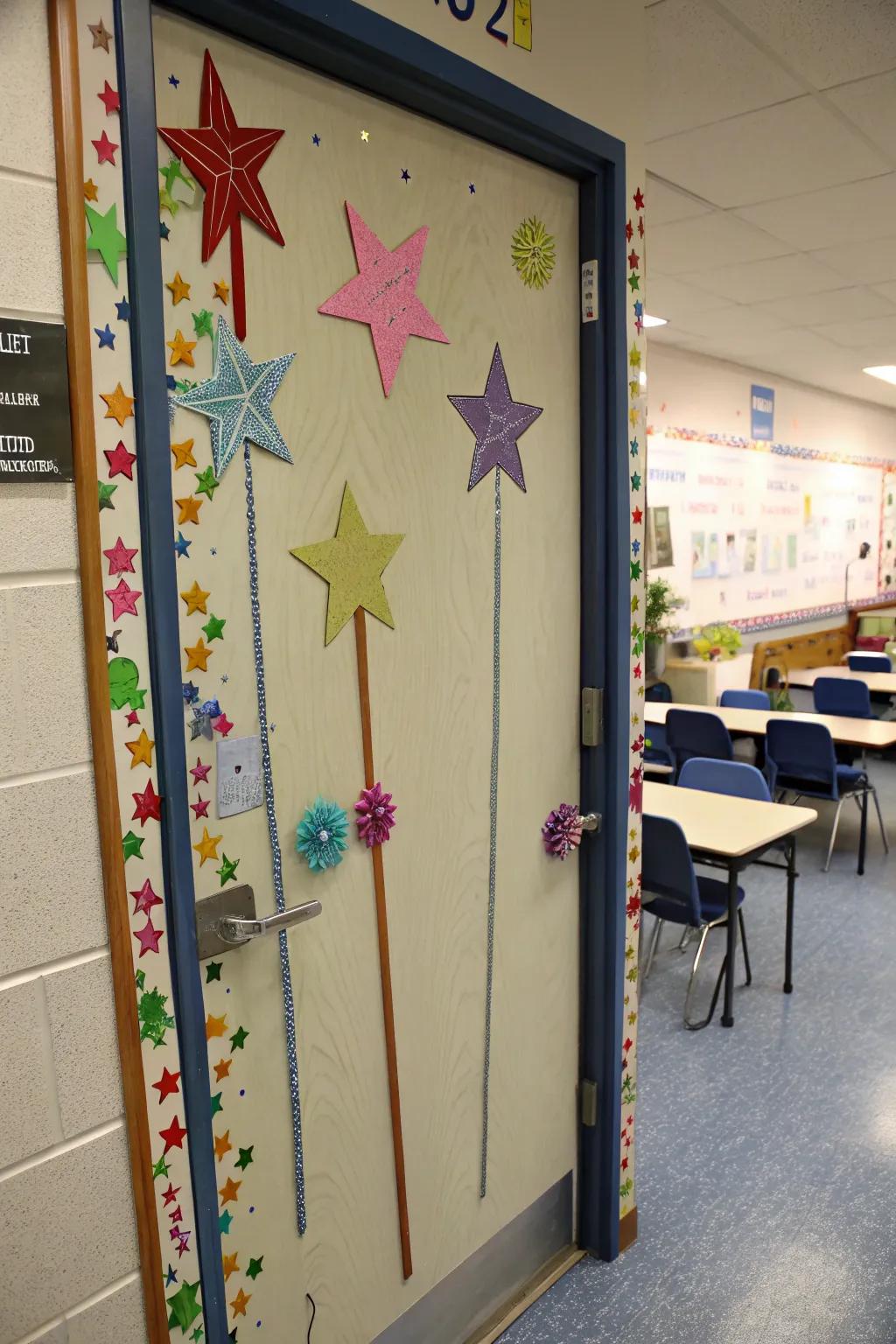 A magical-themed door celebrating the wonder of teaching