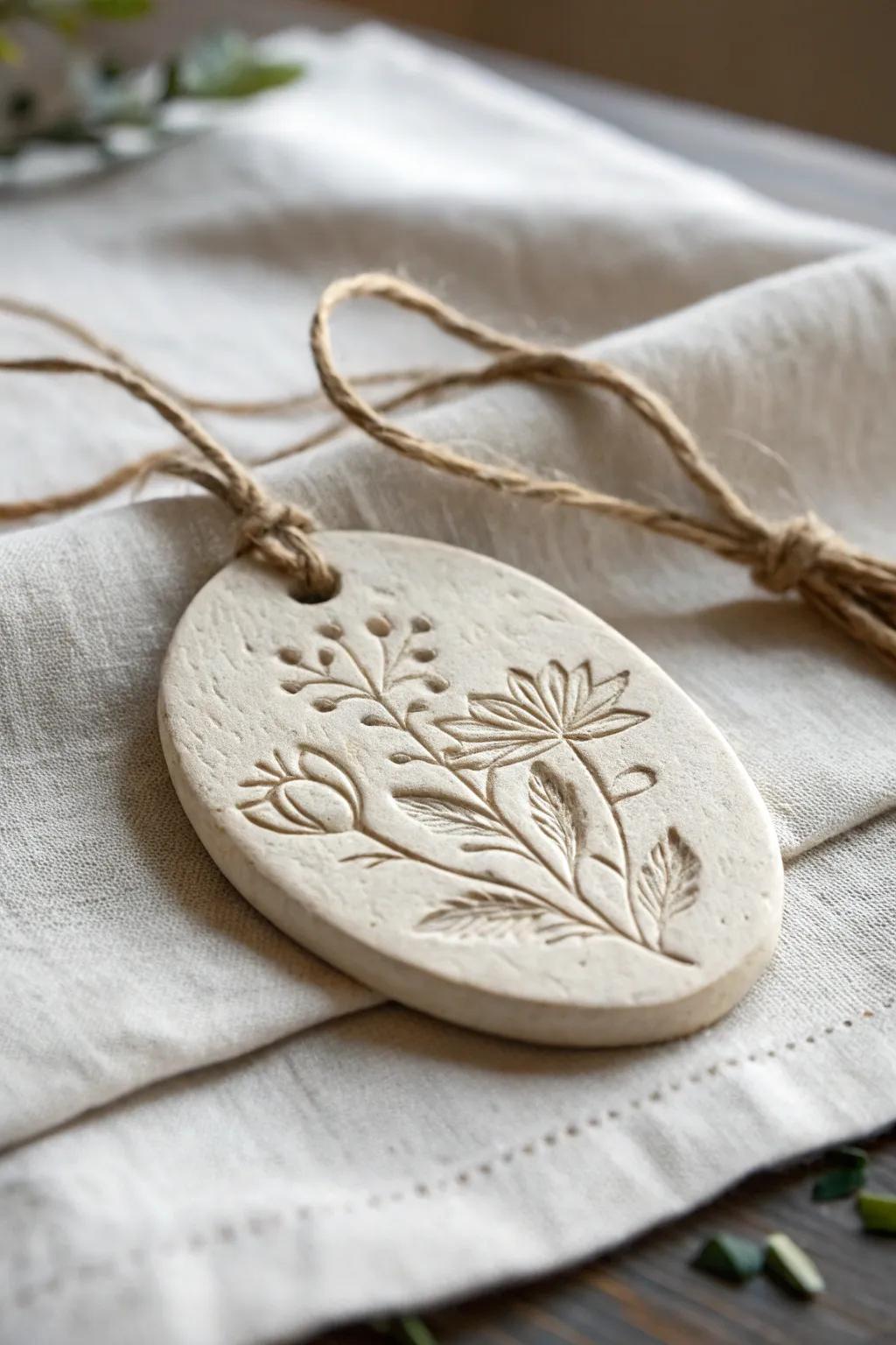 Embrace simplicity and elegance with DIY clay tags for a personalized gift wrap touch.