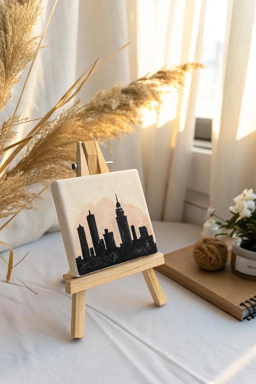 Capture elegance in simplicity with this minimalist cityscape silhouette.