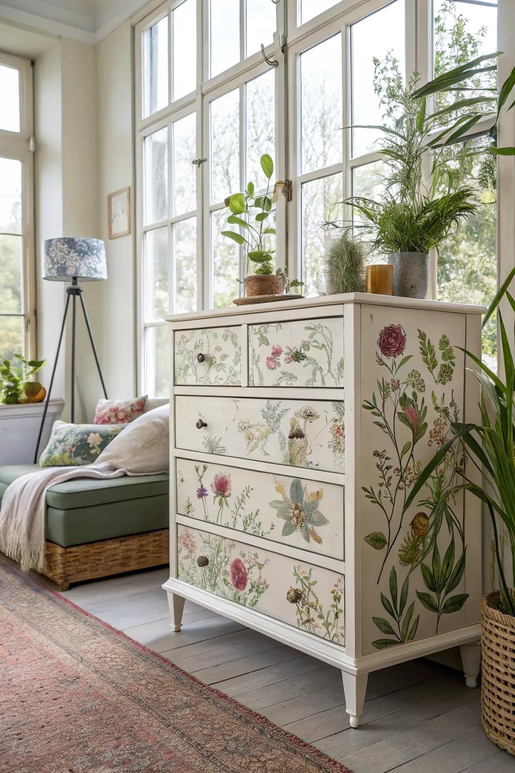 Decoupage allows for a personalized and artistic touch.