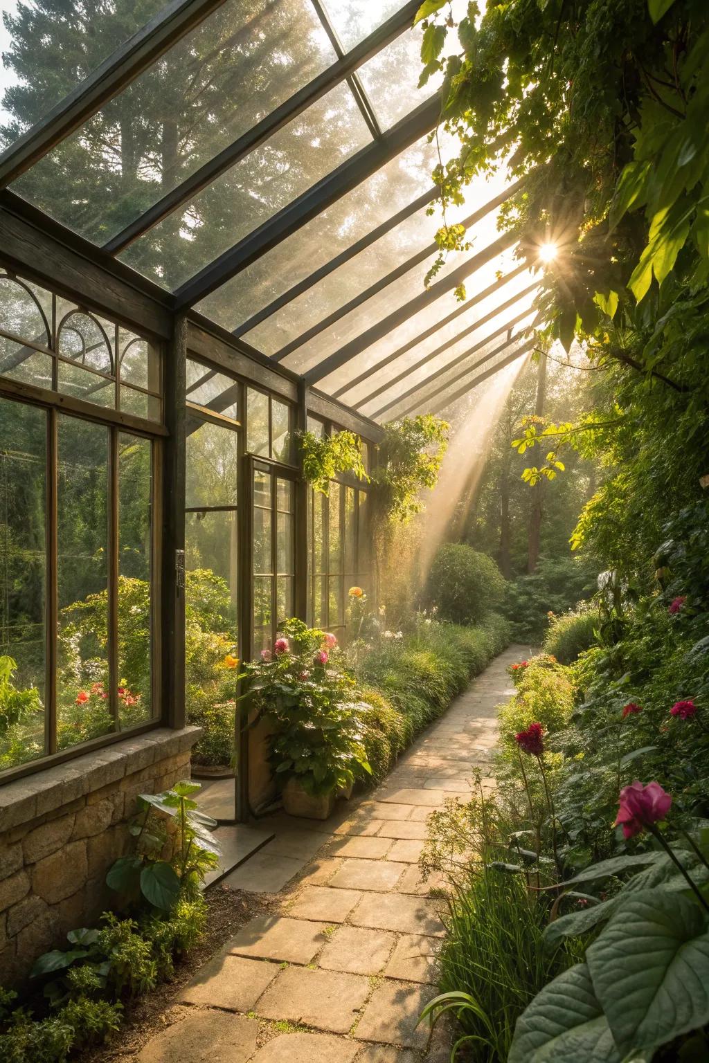 Experience the changing seasons in a full glass solarium.