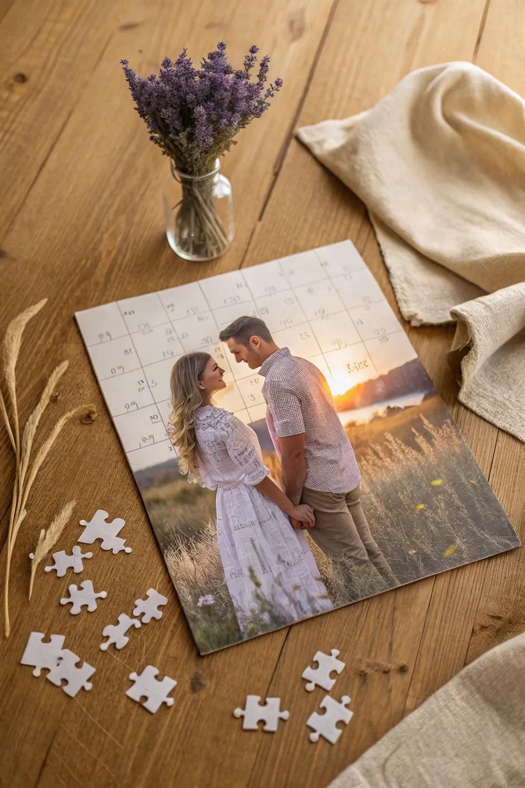 Solve love piece by piece with a personalized photo puzzle for cozy nights in.