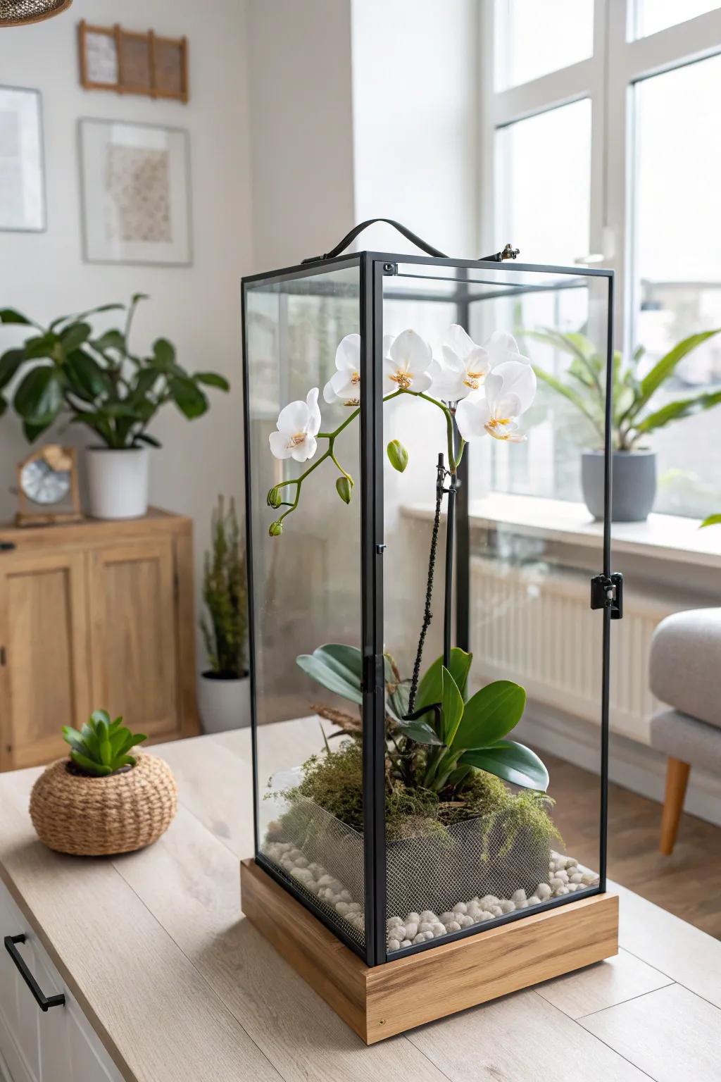 Nurture your orchids in style with a chic orchidarium that ensures they flourish in perfect harmony.