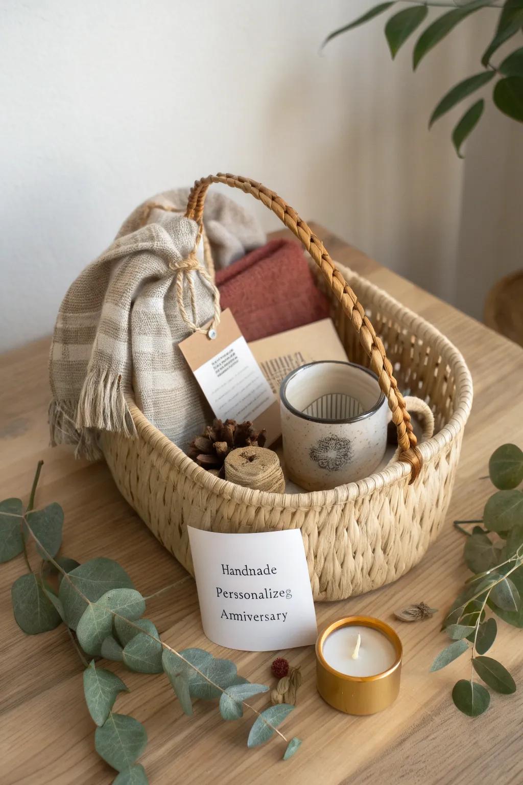 Celebrate love with a personalized touch: Craft an anniversary basket that speaks to the heart.
