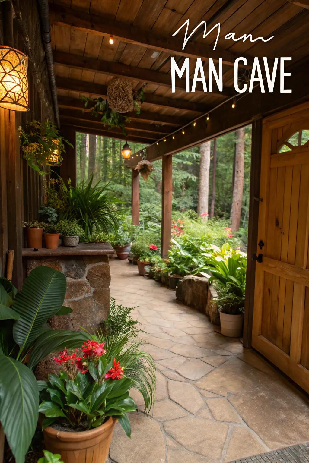 An indoor garden brings life and freshness to your man cave.